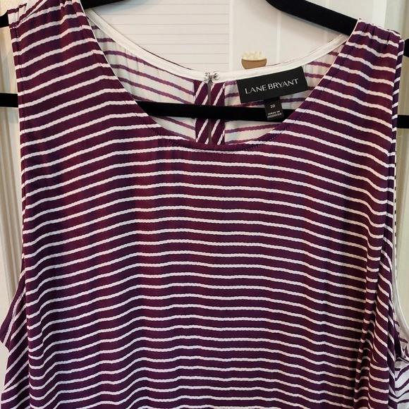 Lane Bryant Purple Striped Sleeveless Tunic in Size 20 - Picture 3 of 10